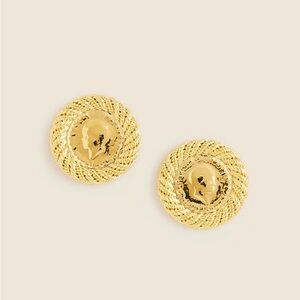 J. Crew Gold Twisted Rope Coin Earrings